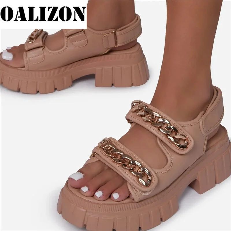 New Summer Gladiator Roman Women Chain Flip Flops Sandals Slippers Shoes Women Open Toe Flat Platform Lady Casual Sandals Shoes