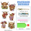 >SALE<6PCS Highland Yak Double Sided Special Shape Diamond Painting Keychain Pendant