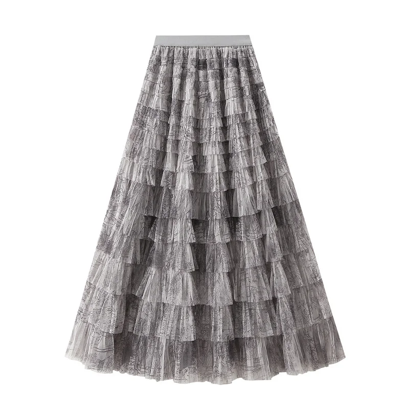 Nigikala Nigikala Dress Women's Half-Dress Dress 2025 New Cake Skirt Showing Thin Long Mesh Dress Level Half Skirt 0327