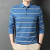 Cotton Striped Polo Shirt [10 Colors]
