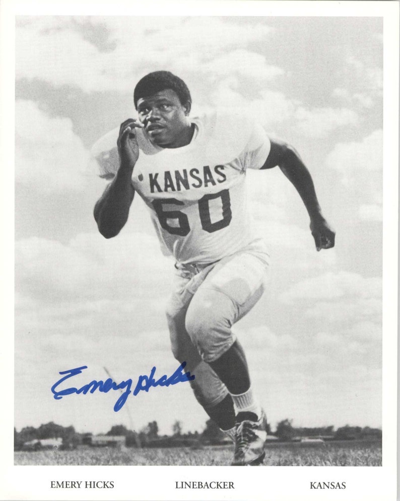 Emery Hicks (d. 2005) Signed Autographed 8x10 Photo Poster painting Kansas Jayhawks - COA Matching Holograms