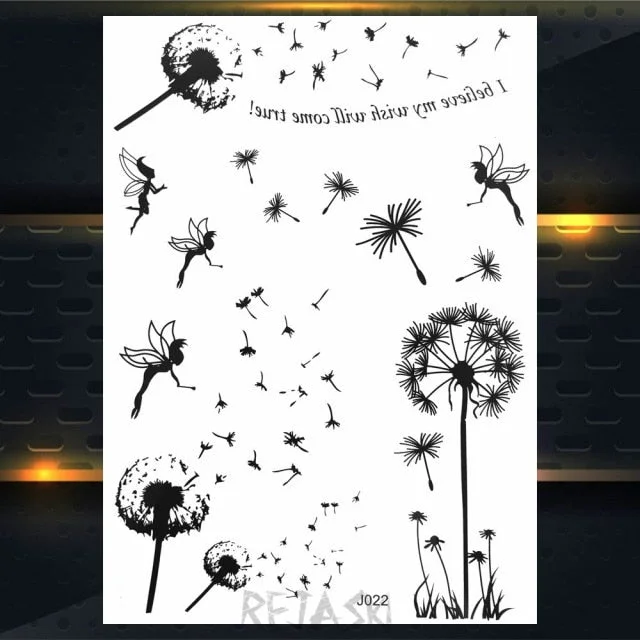 REJASKI Black Henna Lace Temporary Tattoos Sticker For WOmen Butterfly Moth Mehndi Flower Fake Tatoo Sticker Feather Flora Tatoo