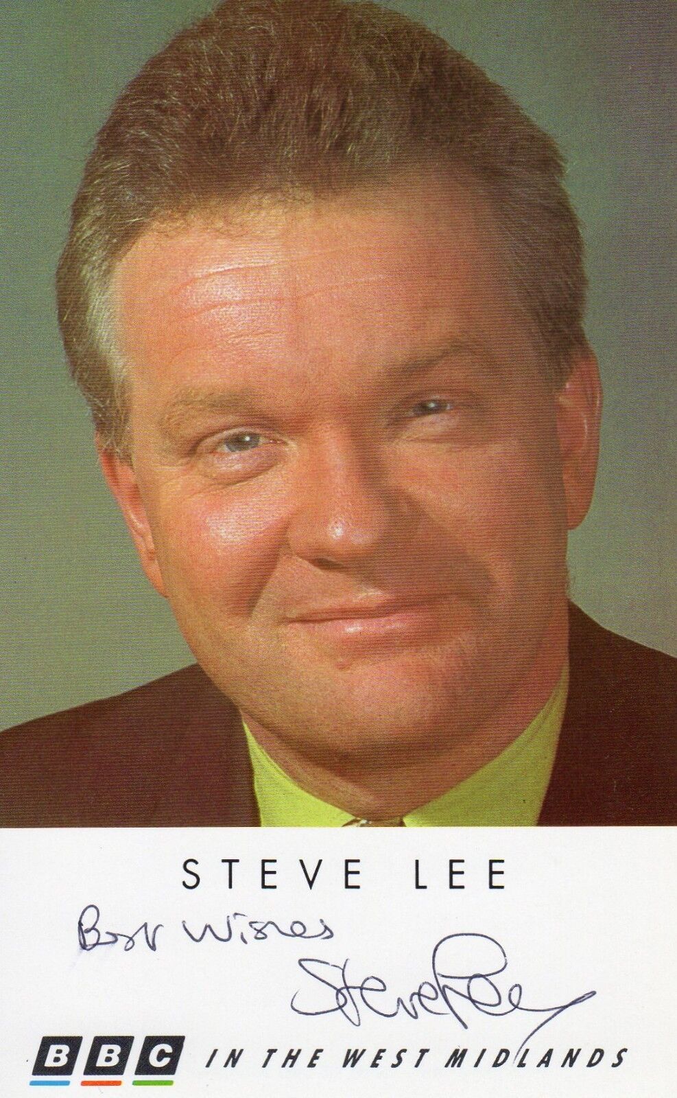 STEVE LEE AUTOGRAPH, BBC WEST MIDLANDS