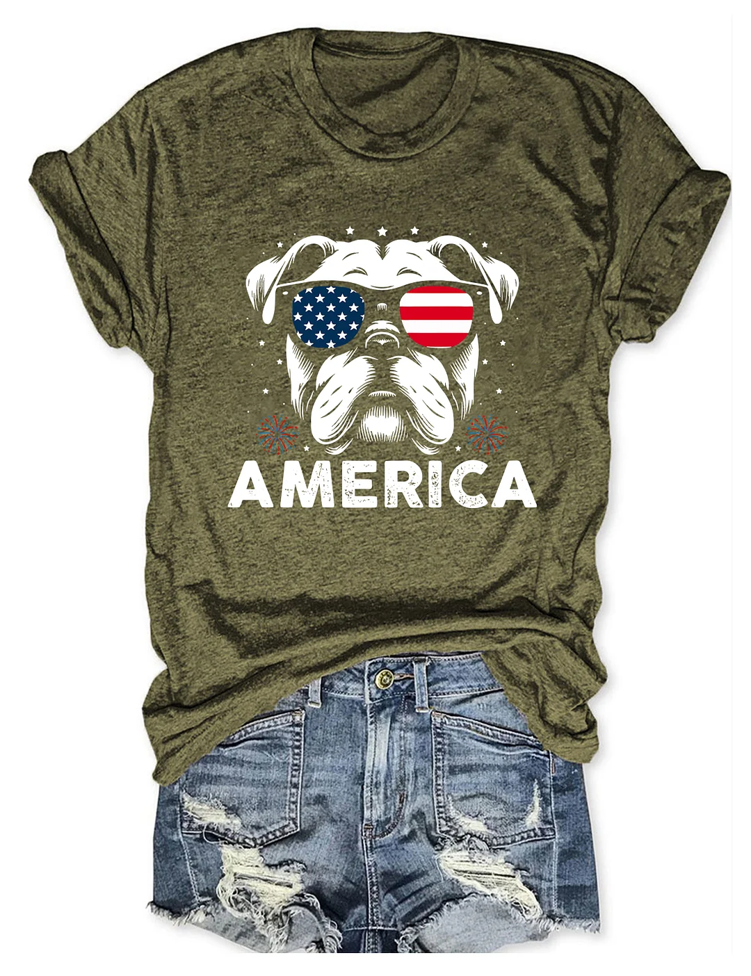 Bulldog America 4th Of July T-shirt
