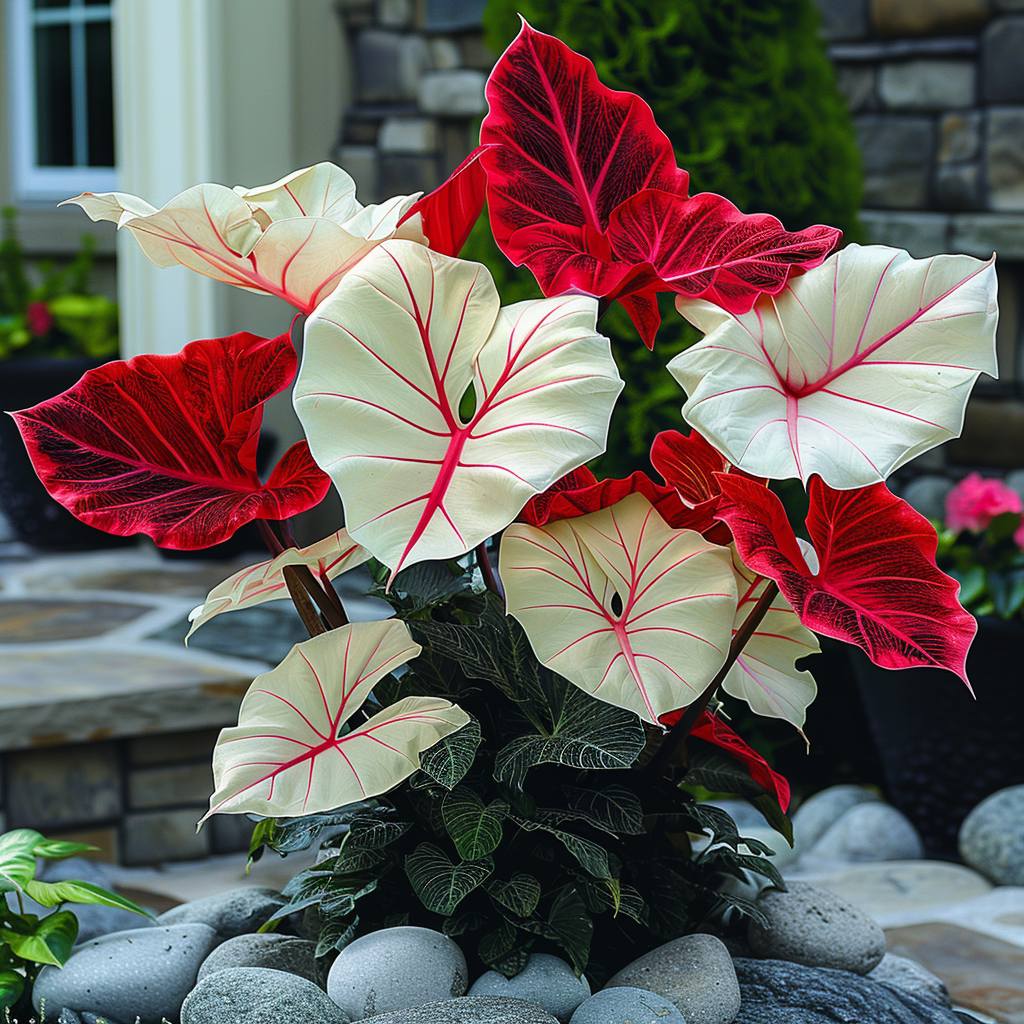 🌿Fascinating giant caladium🌈 - Two-color (red & white) Jonyparkseed®