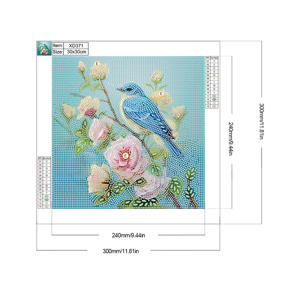 Diamond Painting - Full Special Shaped Drill - Flower Bird(Canvas|30*30cm)