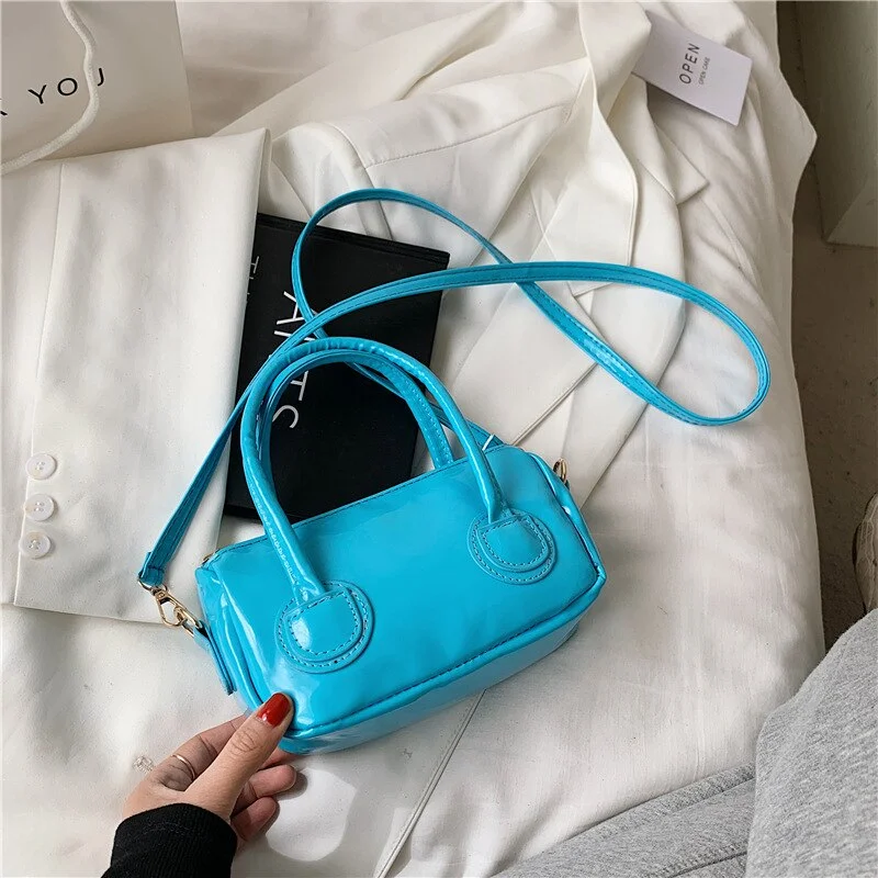 Woherb Female Bag New Simple Large-capacity Shoulder Bag PU Leather Zipper Messenger Bag Boston Fashion Handbags for Women 2021