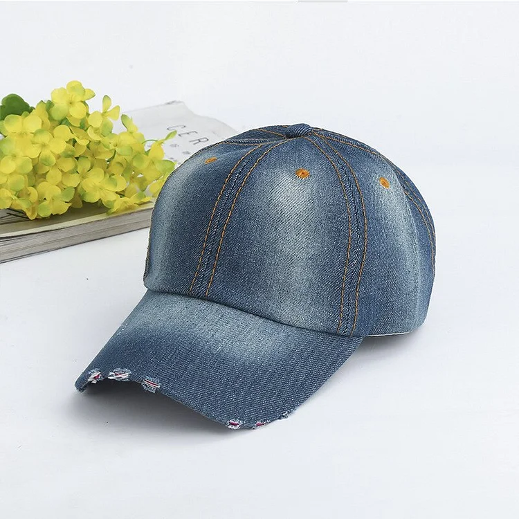 Denim Unisex Baseball Caps Spring Summer Soft Solid Color Women Men Adjustable Hip Hop Snapback Baseball Cap Outdoor Sun Hat
