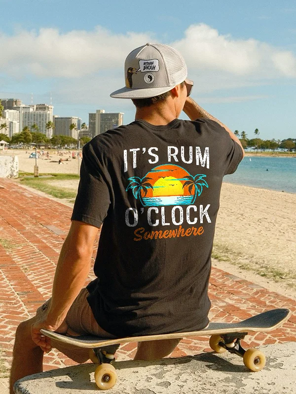 It's Rum O'Clock Somewhere Printed Men's T-shirt