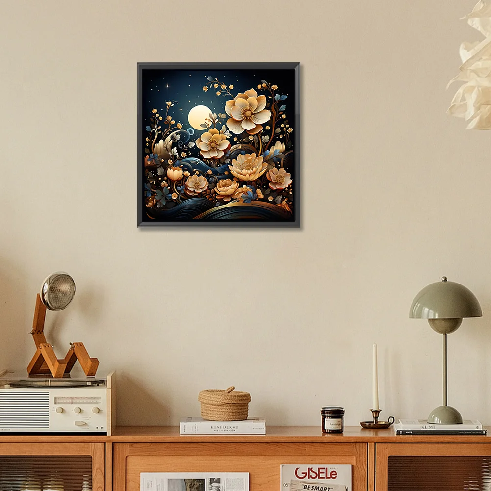 Full Round Diamond Painting 30*30cm - Fantasy Flowers