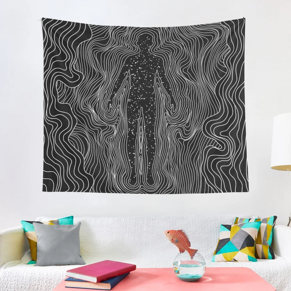 Abstract line Tapestry White Black Tapestry home art decoration tapestry Hippie Psychedelic Abstract Carpet Tapestries yoga mat