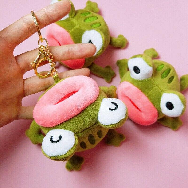 Frog Plush Doll Toy Creative Keychain Custom Cartoon keychain Key Pendan Bag Ornament Accessories