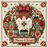 Christmas Patch Wreath Full 11CT 3 Strand Stamped Cross Stitch Kit 45x45cm tapestrymarket