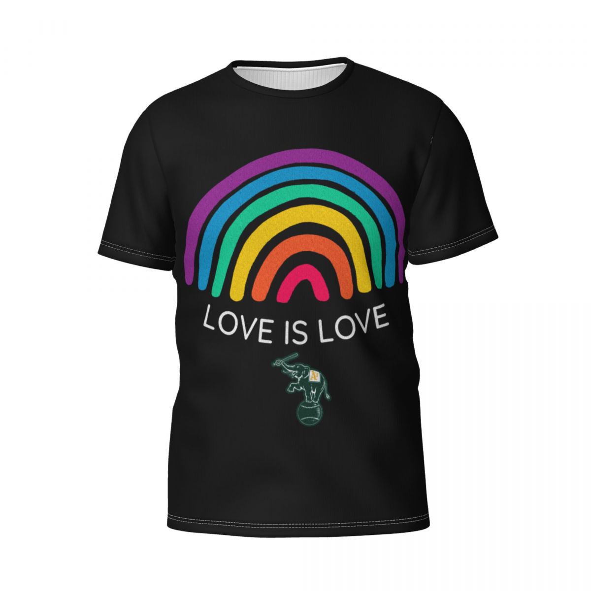 Oakland Athletics Love is Love Pride Rainbow Men's Short Sleeve Shirt