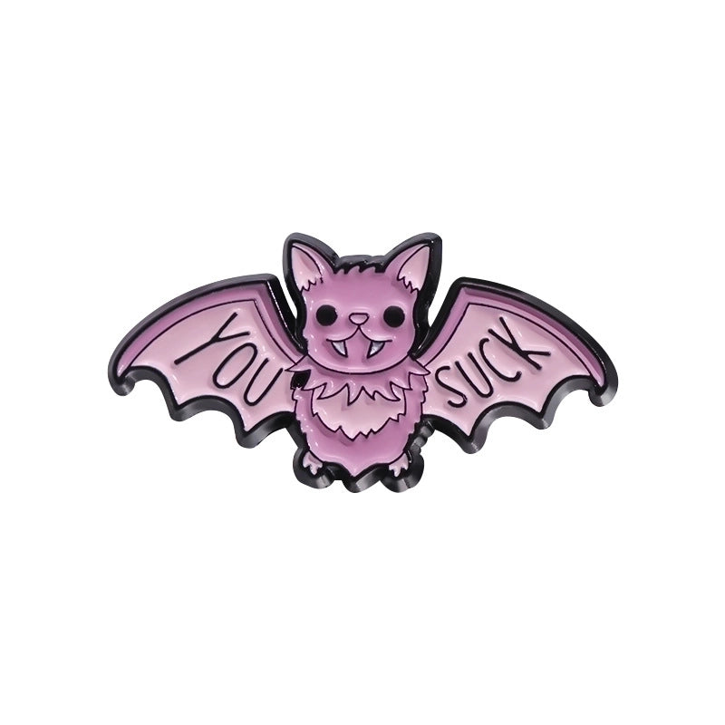 Cute Pin Cartoon Letter Bat Alloy Plating Unisex Brooches