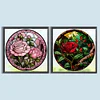 2pcs Diamond Painting -DIY Round Drill Stained Glass Rose