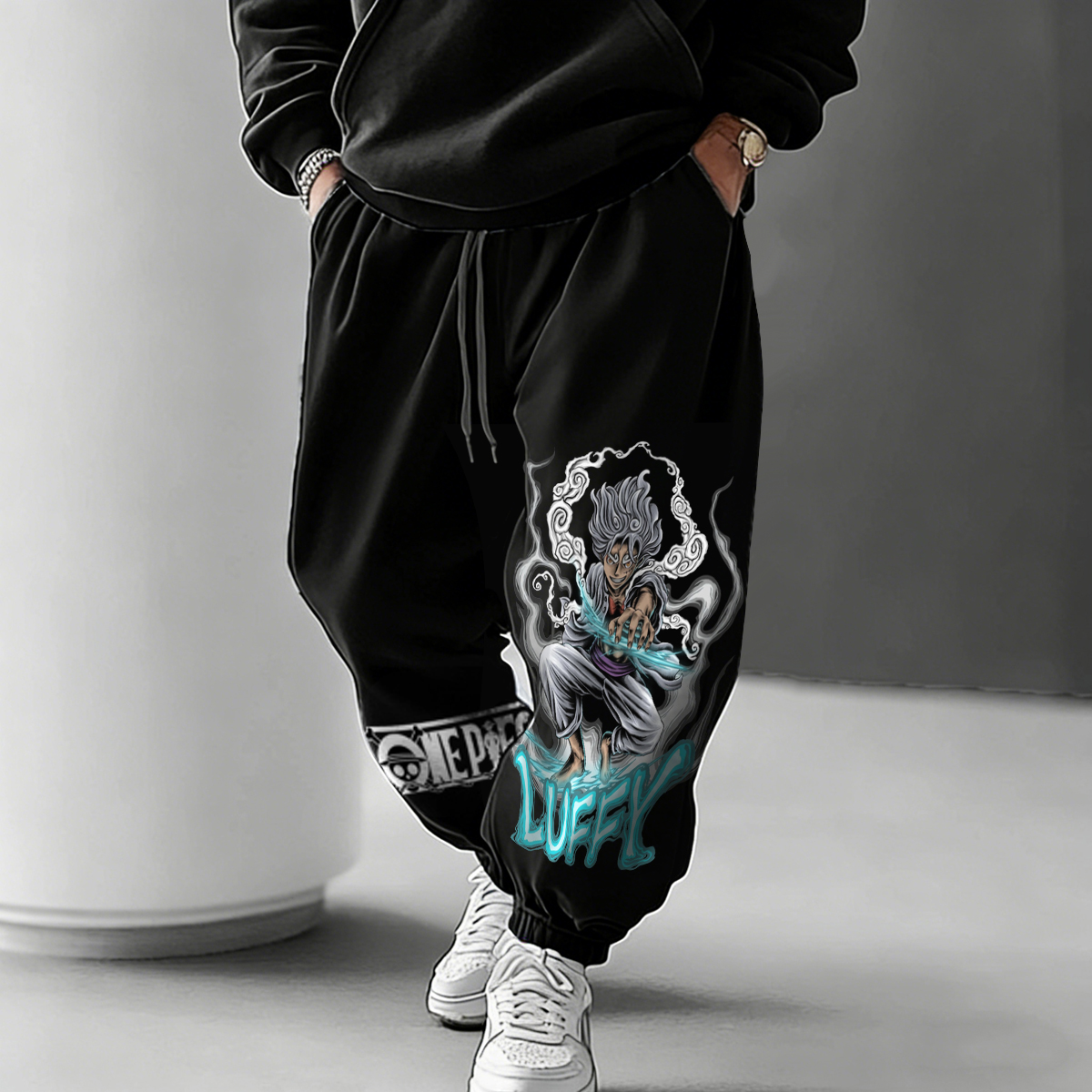Anime-Inspired Graphic Joggers with Bold Character Print