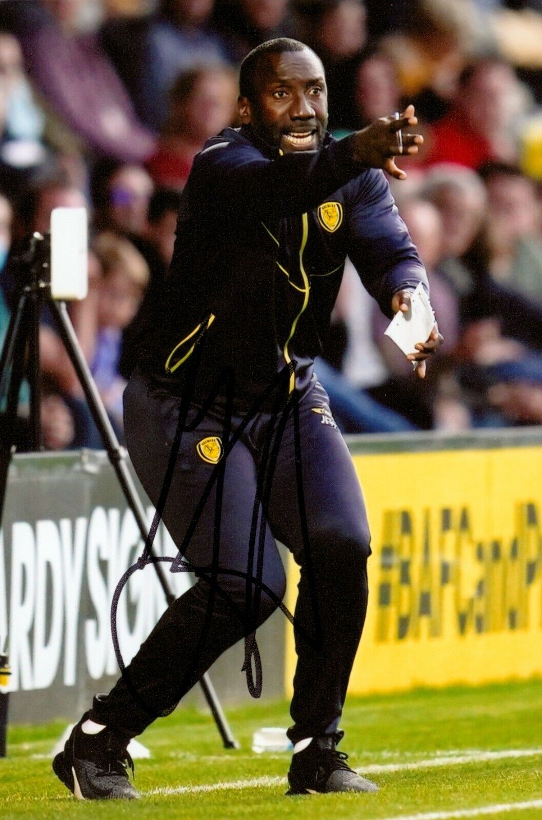 Jimmy Floyd Hasselbaink Signed 6x4 Photo Poster painting Burton Albion Genuine Autograph + COA