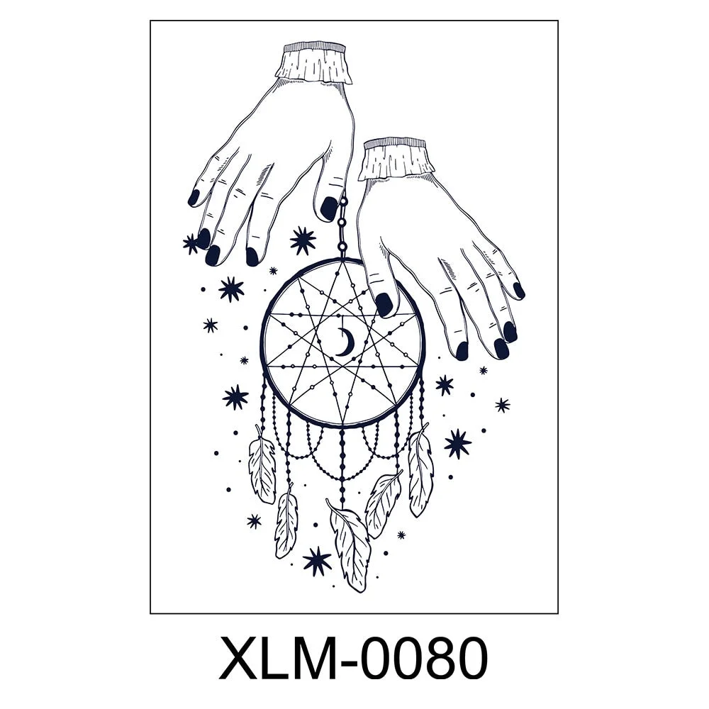 Semi-permanent waterproof sweat plant lasting big picture tattoo flower arm non-reflective herbal juice tattoo sticker