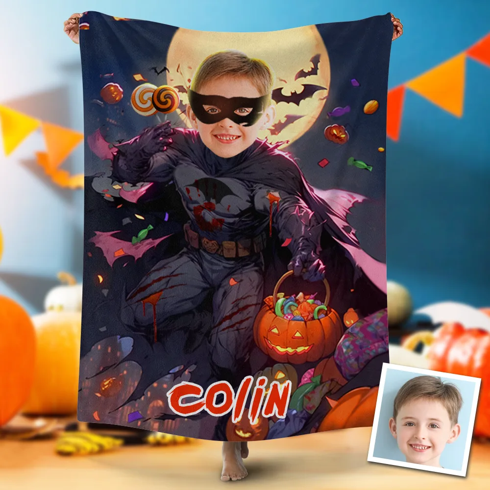 Custom Blankets Personalized Halloween Batman Blanket