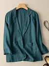 Casual Linen Long Sleeve Cropped Blazer