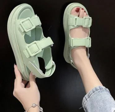 Clogs With Heel Flat Sandal Shoe Female Sandals Comfort Shoes For Women 2020 Women's Med Clear Heels Thick Flower Ladies