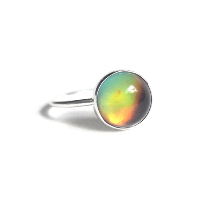 S925 Color Changing Circle Mood Ring