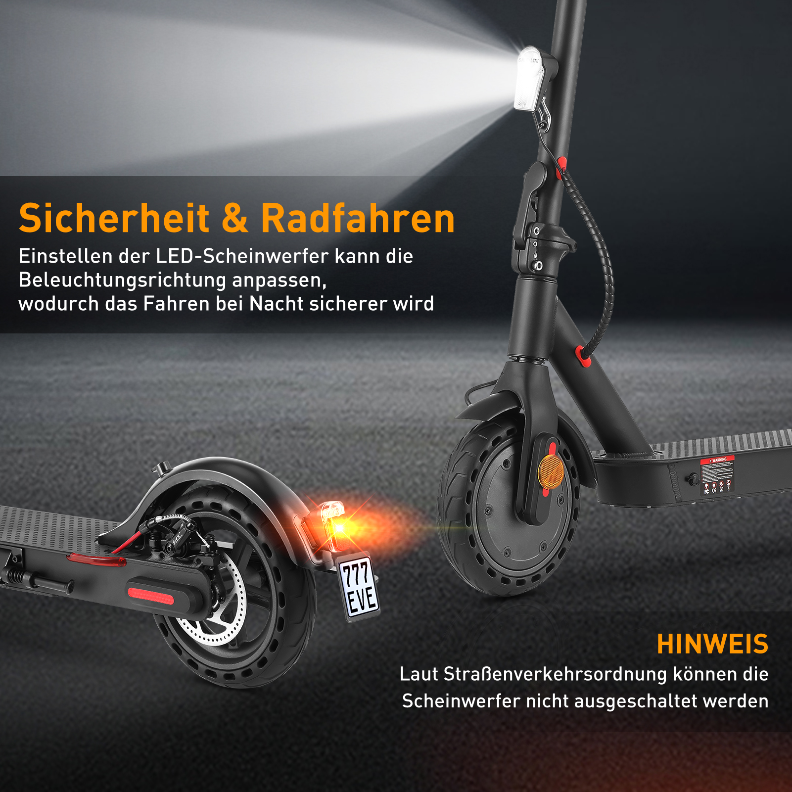 wasserdicht E-Tretroller Elektronische Bremse Cityroller LED-Anzeige E-Skateboards E-ABS-Bremssystem scooter