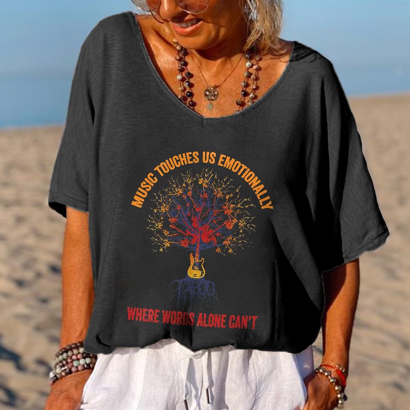 Music Touches Us Emotionally Where Words Alone Can't Print Women's T-shirts