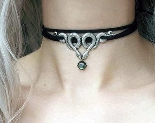 Snake Choker Natural Labradorite Choker Necklace Snake Necklace,Witchy Gothic,CRESCENT GOTH PAGAN GOTHIC WITCHY WICCA Gift - Shop Trendy Women's Fashion | TeeYours