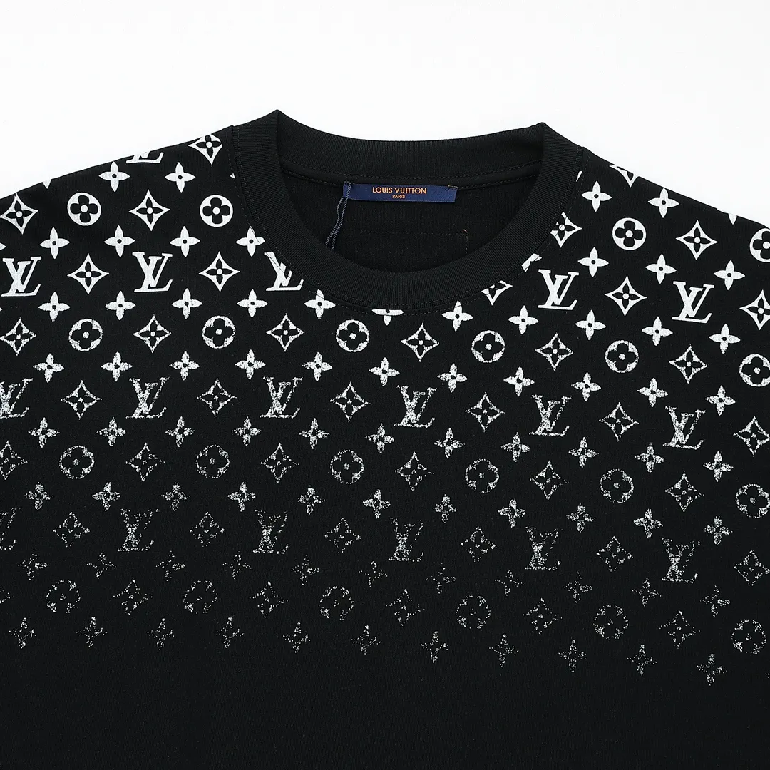 Classic Monogram Gradient Print Cotton T-Shirt - Detail View