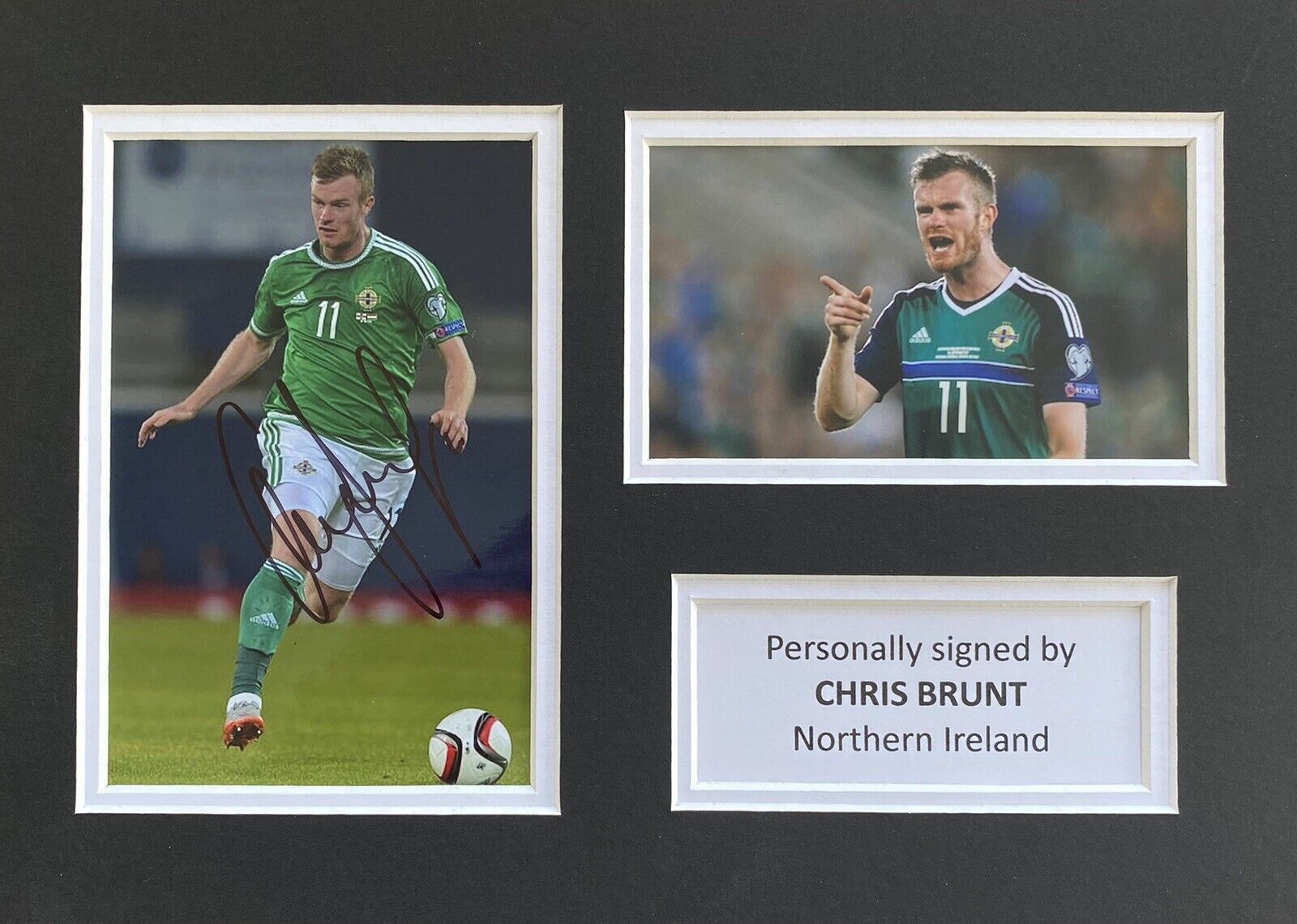 Chris Brunt Genuine Hand Signed Northern Ireland Photo Poster painting In A4 Mount Display