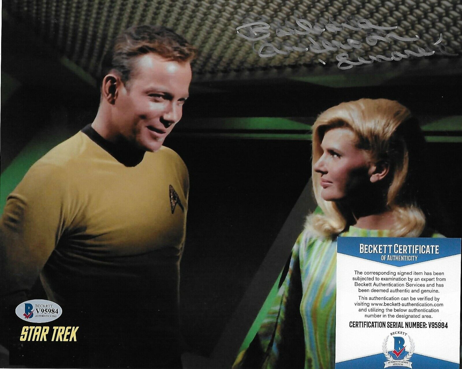 Barbara Anderson Star Trek TOS Original Autographed 8x10 Photo Poster painting w/Beckett COA #6