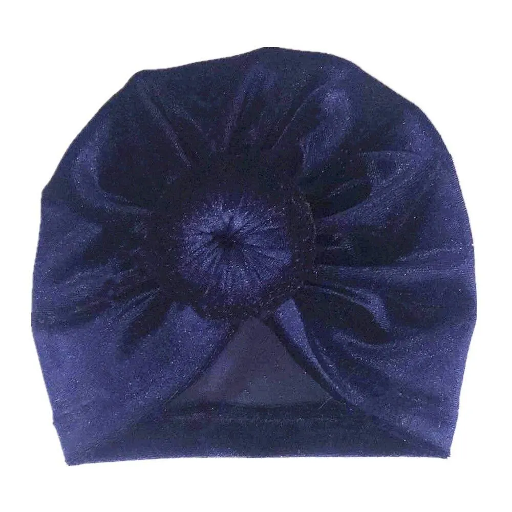 2019 Brand New Toddler Kids Baby Girls Velvet Hats Big Bow Solid Hairband Headband Stretch Turban Knot Head Wrap 17*16.5cm