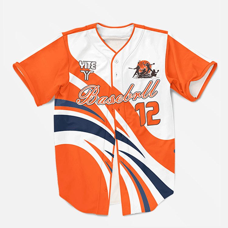 YITE |XBQ25-007 -Orange And White Baseball Uniform