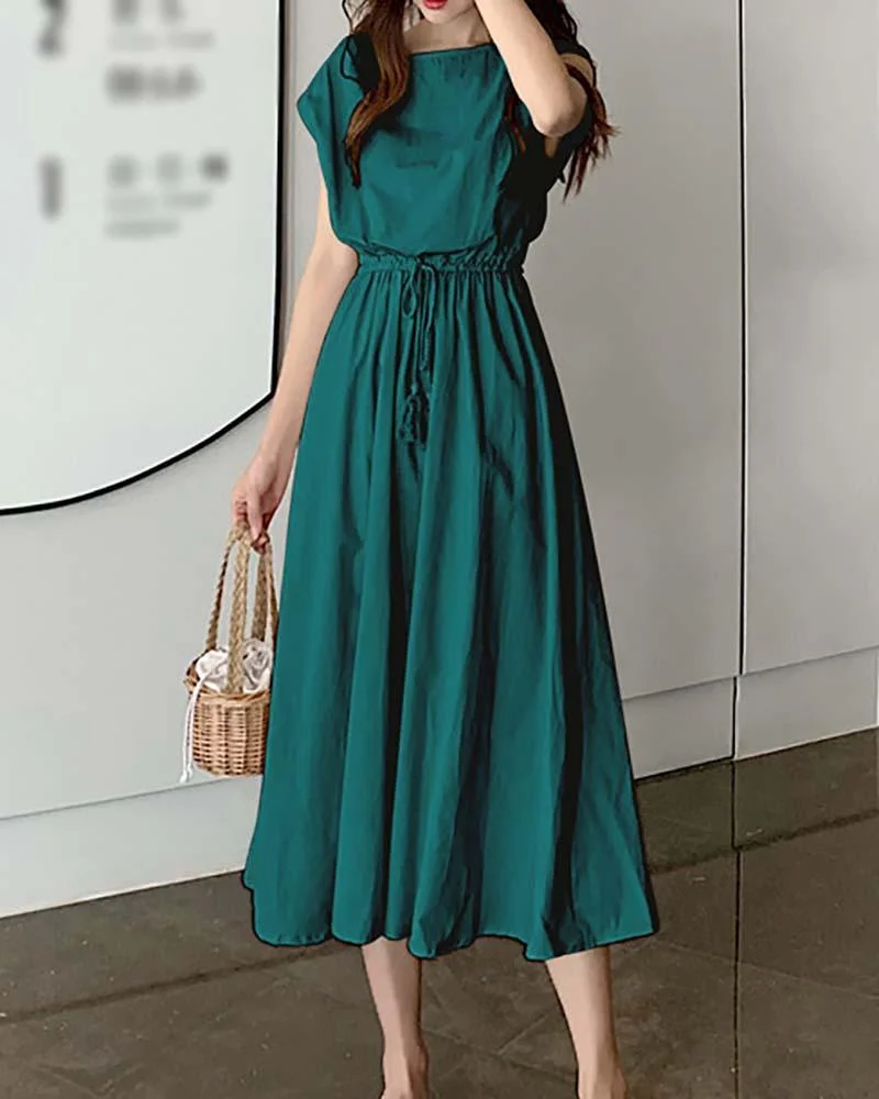 Solid color sleeveless casual dress