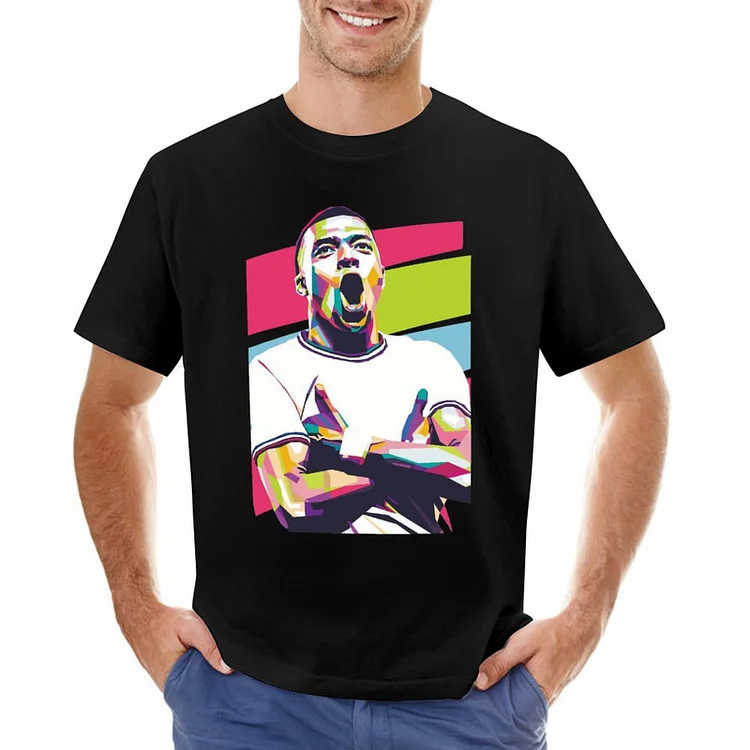 Kylian Mbappe Inspired Pop Art Men's Soccer Culture Tee
