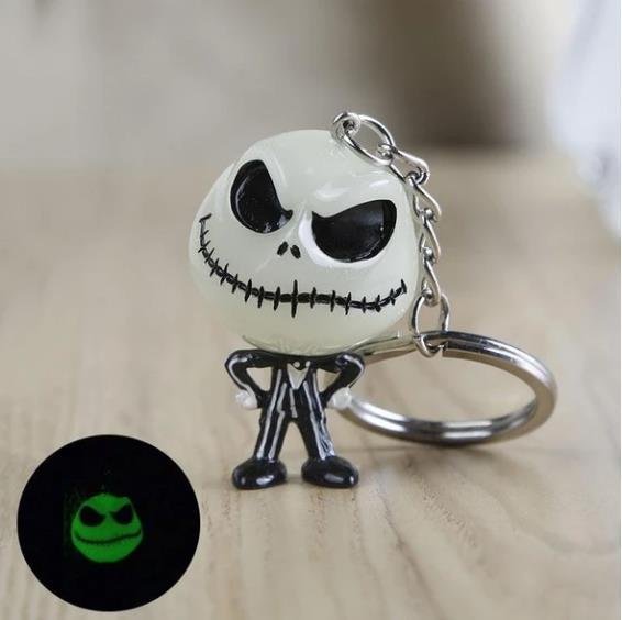 Halloween Luminous Devil Skull Pumpkin Keychain