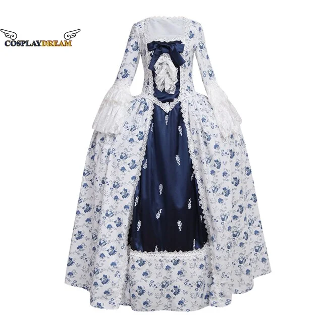 Whole Sale 18th Century Women Floral Ball Gown Rococo Dress Marie Antoinette Cosplay Costume Medieval Historical Victorian Dress