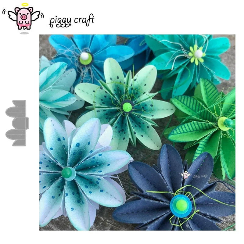 Piggy Craft metal cutting dies cut die mold Various folded flowers Scrapbook paper craft knife mould blade punch stencils dies
