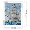 Diamond Painting-DIY Special Shaped Drill Pearl Painting Blue Sailboat(35x45cm)