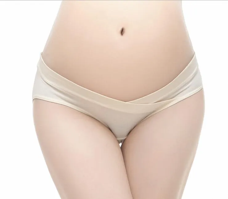 YWHUANSEN Cotton Maternity Pregnant Underwear Postpartum Mother Under Bump Panties V-Shaped Soft Belly Support Panty Breathable