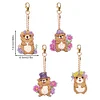 4Pcs Diamond Painting Double Sided Groundhog Keychain Pendant for Beginners