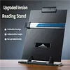 Black reading stand, metal laptop document holder, typing and reading rack