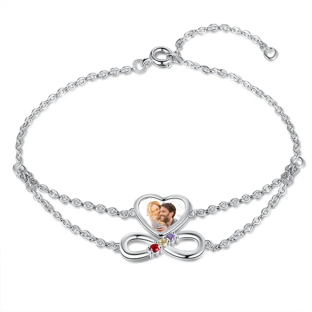 Foto Armband mit 3 Geburtssteinen Kettenmachen