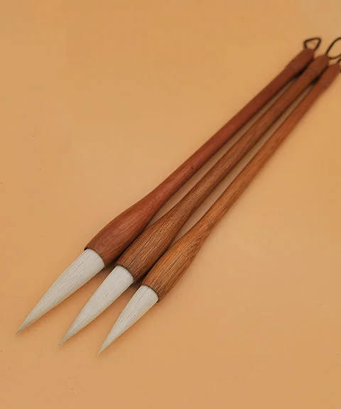 3 Pcs Wool Hair Watercolor Paint Brush Set With Rosewood Handle-Himinee.com