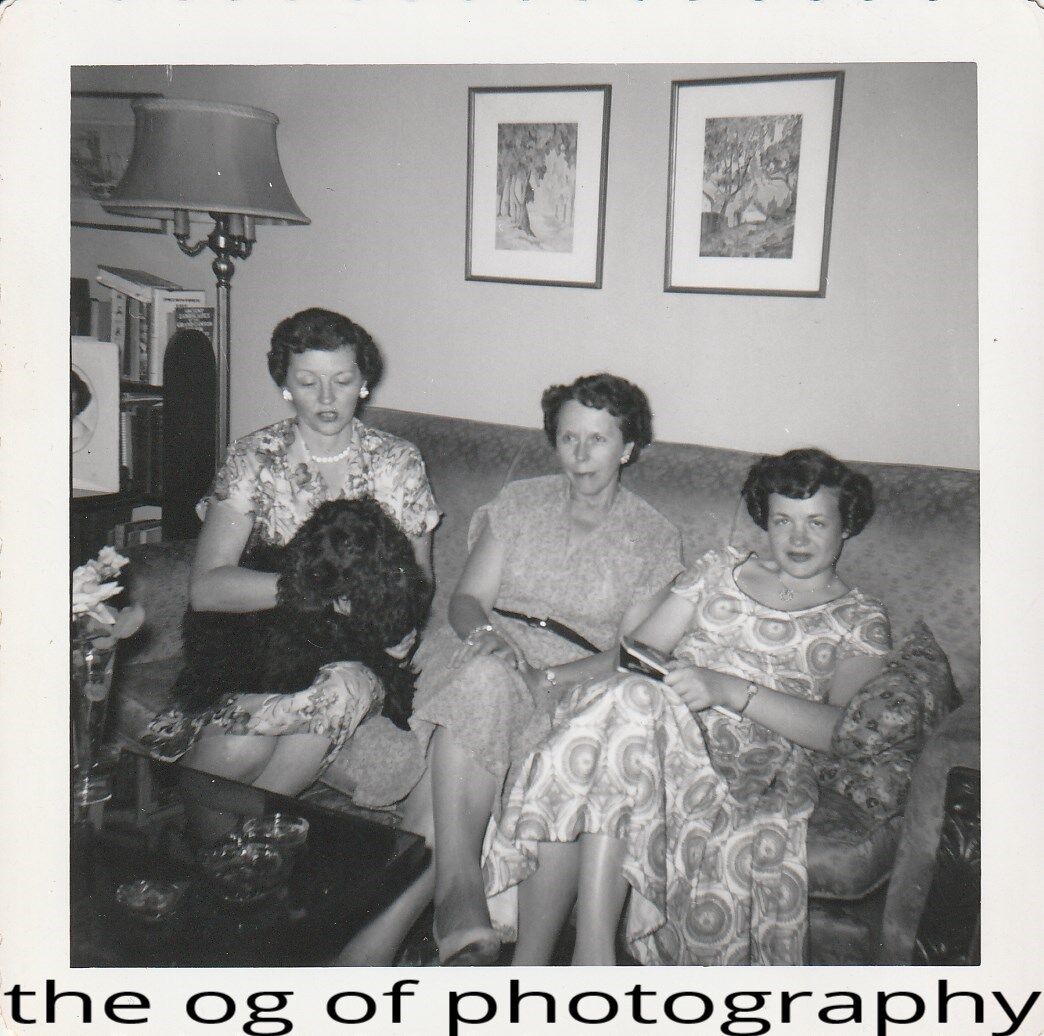 1950s FOUND Photo Poster painting Original BLACK and WHITE Snapshot WOMANDD 83 28