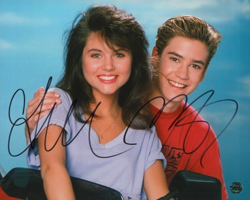 TIFFANI AMBER THIESSEN, MARK PAUL GOSSELAAR Autographed Original 8x10 Photo Poster painting LOA