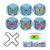 6pcs/set Diamond Painting Butterfly Coaster Round Cup Cushion Home Decor