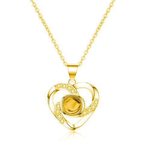 Projector Custom Personalized Circle Photo Necklace wetirmss